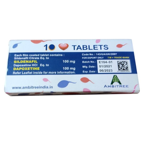 VegaForce Sildenafil 100 mg + Dapoksetyna 100 mg  Tabletki o podwójnym działaniu - obrazek 2